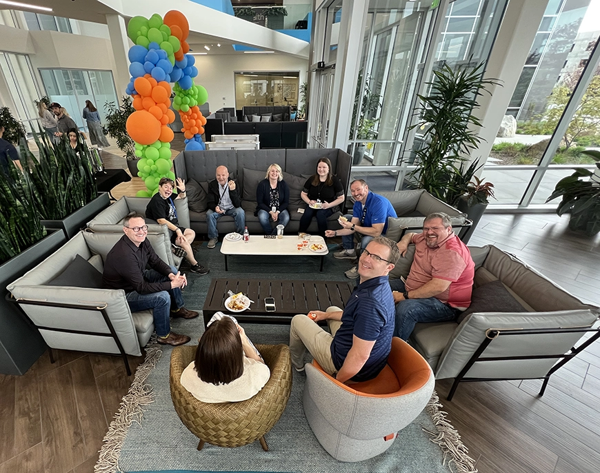 group picture of CHG employees at CHG HQ