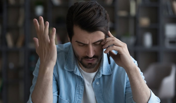 angry customer on the phone