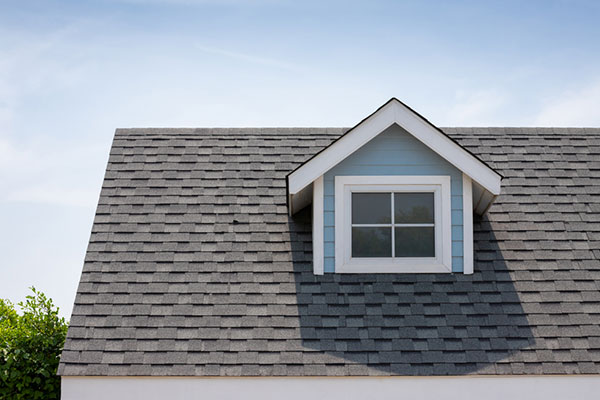 A house with a steep slope roof.