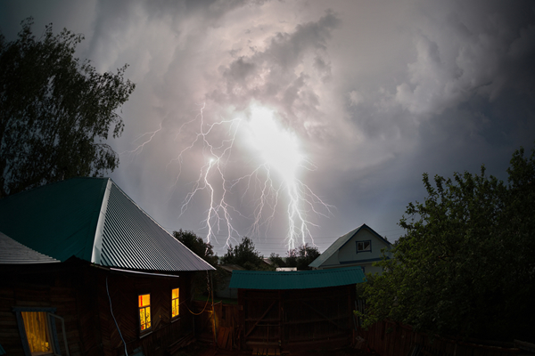House struck by lightning