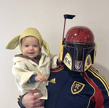 Garrett Davis and his son