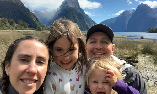 Dr. Jason Heine, family medicine, and his family on assignment in New Zealand