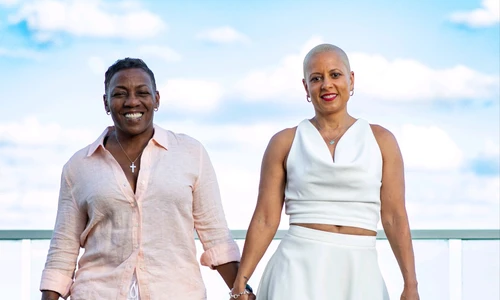 Dr. Anita Haugabrook, internal medicine/hospitalist and her spouse Weday