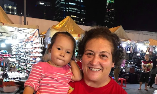 Dr. Rachael Consoli, OB-GYN, with a pediatric patient
