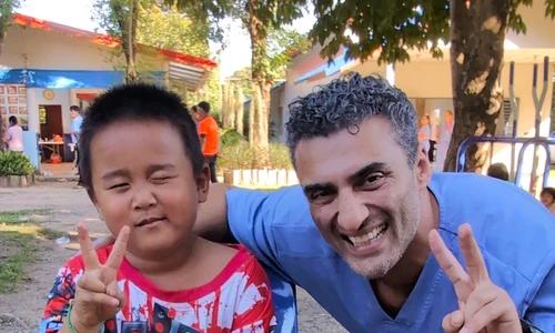 Dr. Elias Parsa, family medicine, and a pediatric patient