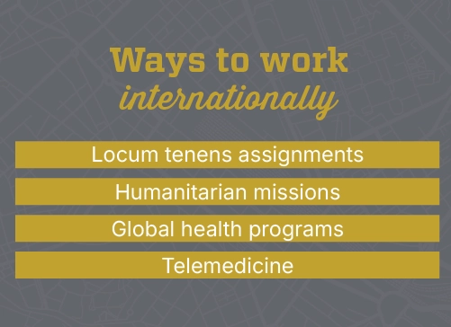 Graphic with ways to work internationally