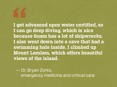 Dr. Zorko quote on getting scuba certified while on Guam