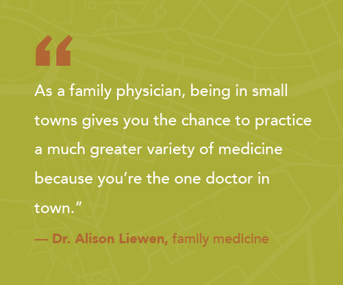 Quote by Dr. Alison Liewen about working locums in small towns