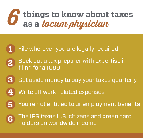 Infographic: 6 things to know about taxes as a locum physician