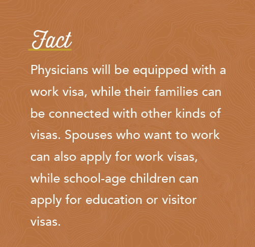 Graphic discussing visas for locums
