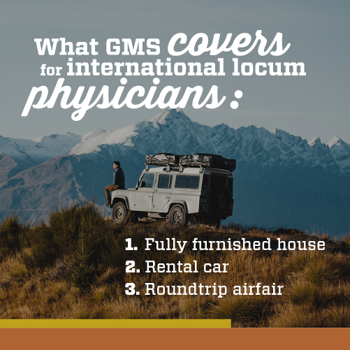 Graphic discussing things GMS covers on locums assignments