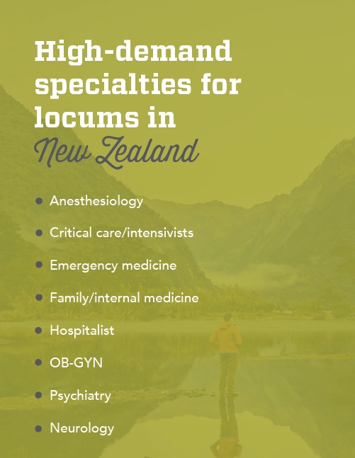 Infographic: High-demand specialties for locums in NZ