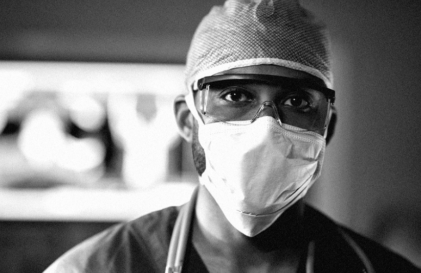 Locum tenens physician in PPE during the crisis