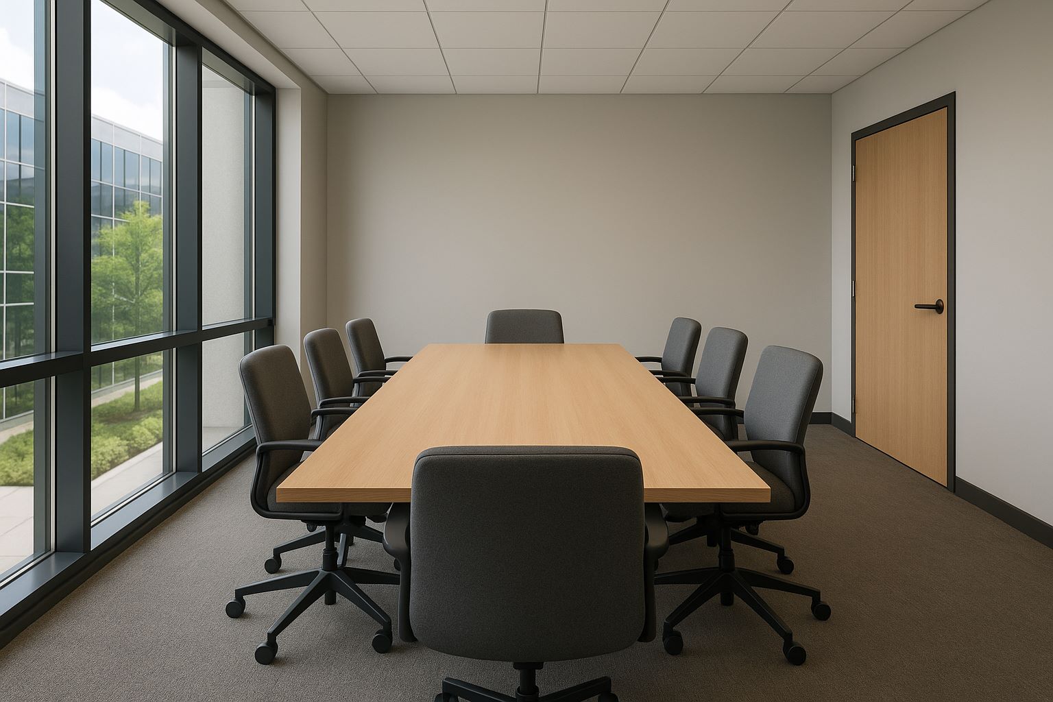AI-generated image from my first prompt for a conference room.