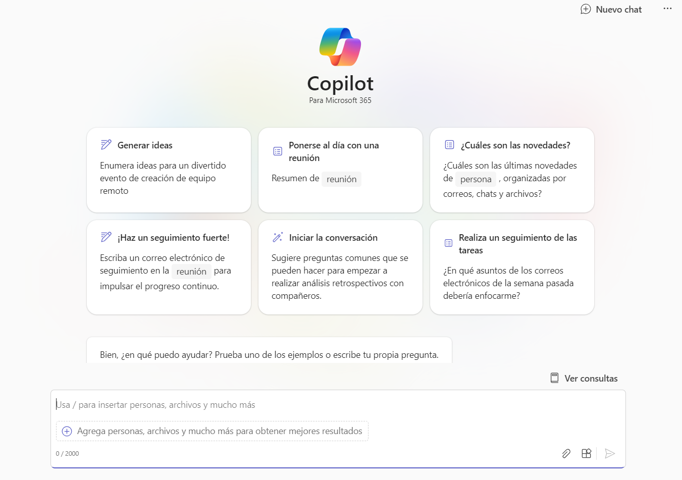 ventana copilot en microsoft teams