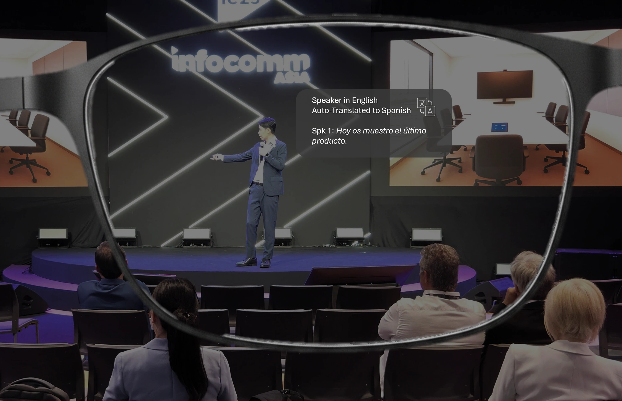 Concept 1: AI-powered captions in any language, right in view
