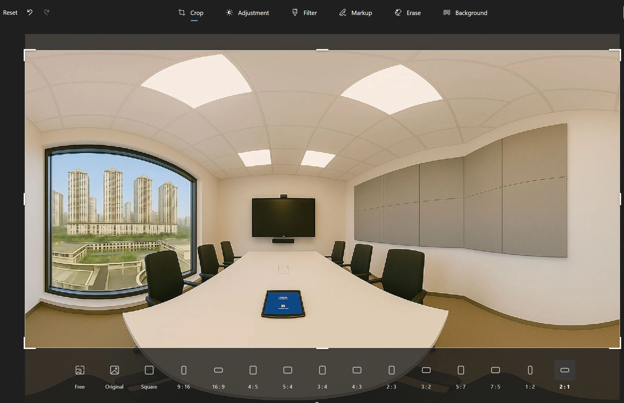 Crop to 2x1 aspect ratio to make it compatible with VR or 360 panorama viewer