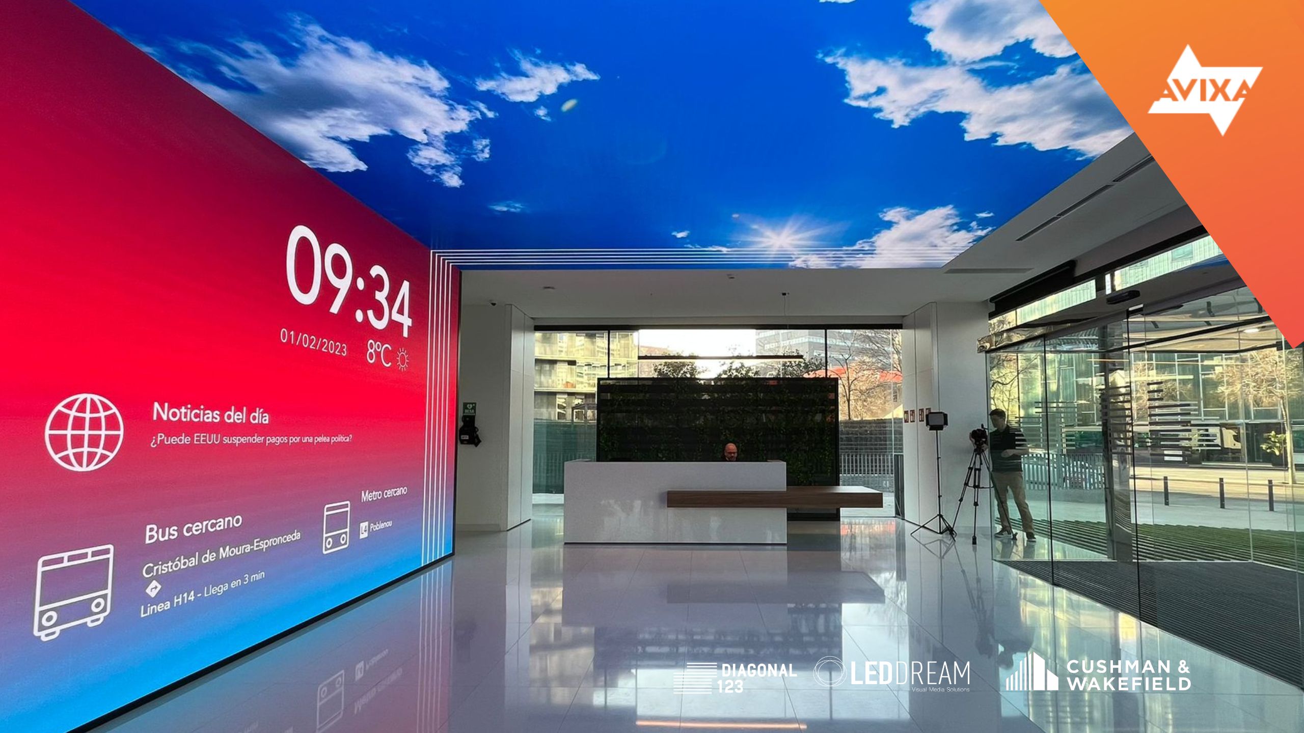 Case Study: Discover how Digital Signage can integrate a building's identity and improve the user experience at Diagonal 123 in Barcelona