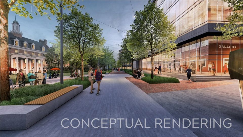 A rendering of the Virginia Tech campus at Potomac Yard