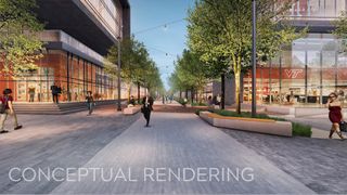 A rendering of the Virginia Tech campus at Potomac Yard