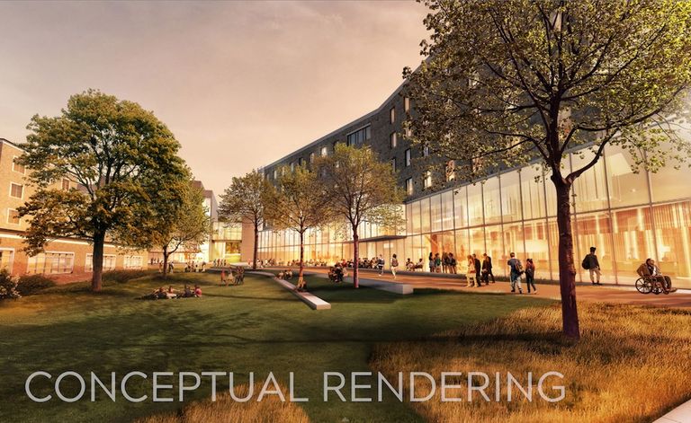 A rendering of the Virginia Tech campus at Potomac Yard