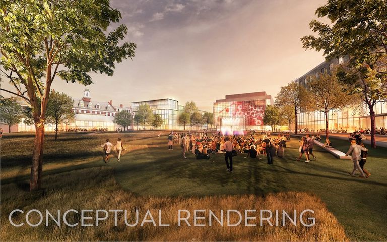 A rendering of the Virginia Tech campus at Potomac Yard
