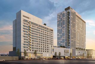 Rendering of BRP Companies' The Crossing at Jamaica Station mixed-use project in Queens