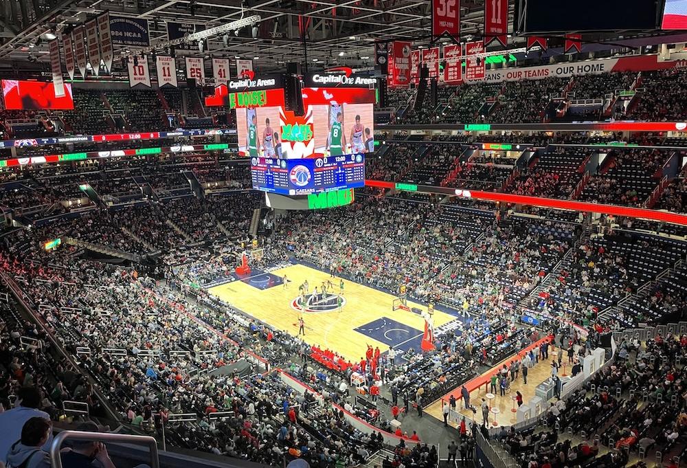 The inside of Capital One Arena during a Wizards game in October. 