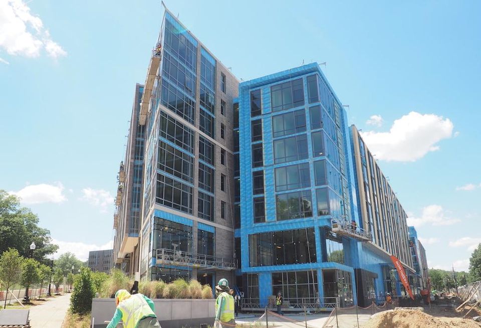 The outside of Modern at Art Place fronting the South Dakota Ave NE and Galloway St. NE intersection
