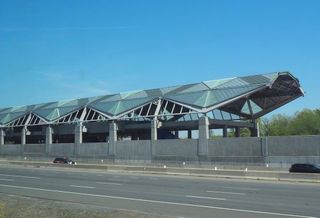 The under-construction Innovation Center Silver Line station, photographed in May 2018. 