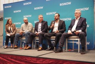Hunton Andrews Kurth LLP’s Rori Malech moderates a conversation with Placemakr’s Jason Fudin, Wyndham Hotel Group’s Chip Ohlsson, Peachtree Group’s Brian Waldman and LW Hospitality Advisors’ Dan Lesser.