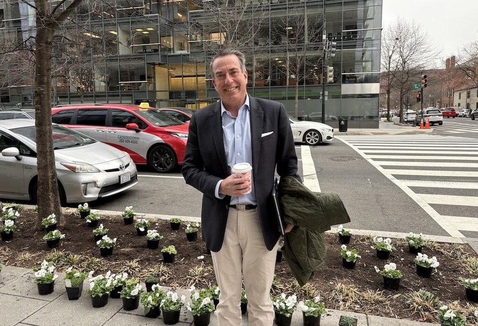 John Kevill, founder of Solitude Cove Capital, on a sidewalk in Downtown D.C.