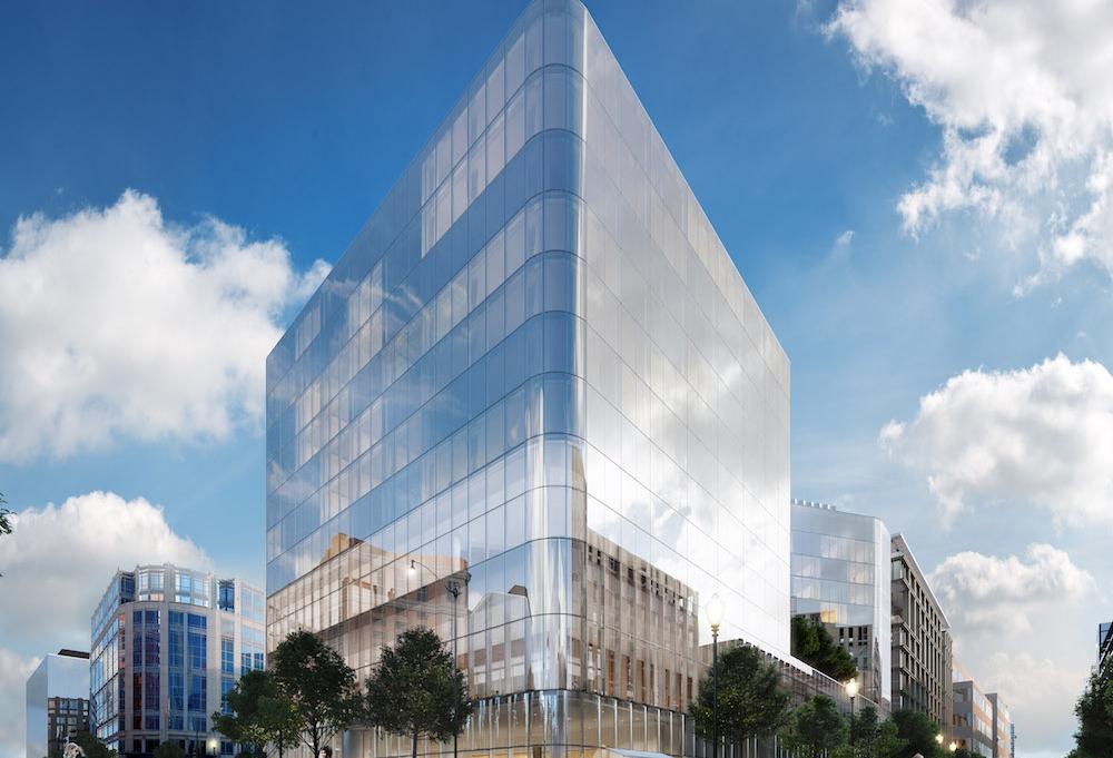 Rendering of the under-construction Conrad Washington DC in CityCenter DC, being developed by Hines and Qatari Diar.