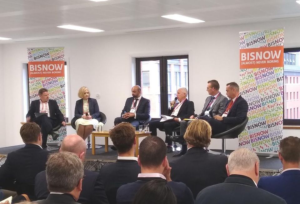 Graham Sibley (moderator), Lesley Lawson, Waheed Nazir, Roger Holbeche, Simon Scrase and Nick Payne at the Bisnow Birminguam BTR Update