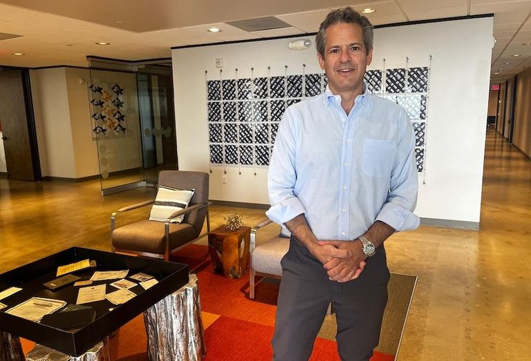 Boxer Property's Justin Segal at the firm's Arena Towers at 7324 Southwest Freeway. 
