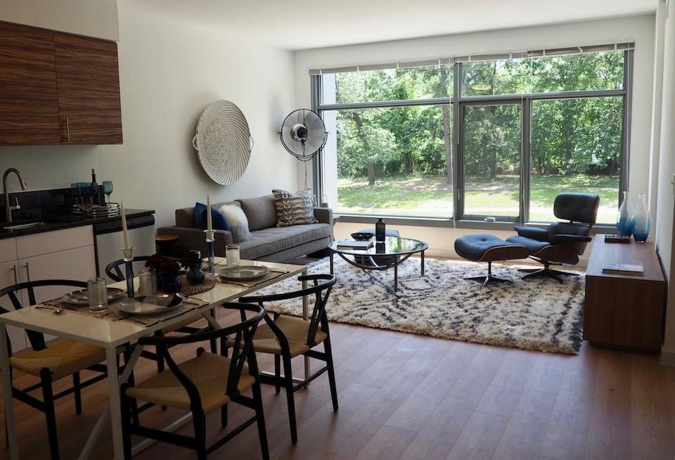 The model one-bedroom unit in Modern at Art Place