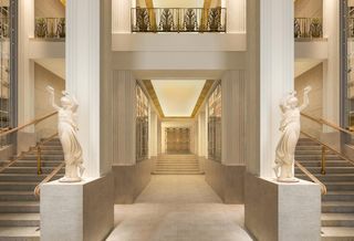Rendering of the Lexington Avenue foyer of the renovated Waldorf Astoria in Manhattan