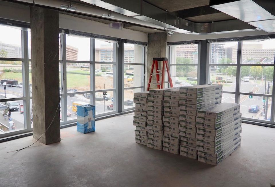 The corner office on the third floor of MakeOffices' new location at The Wharf