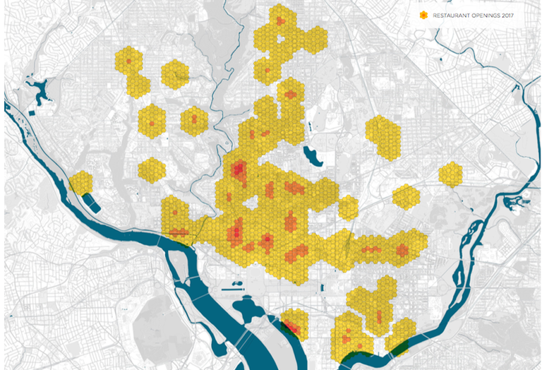 Dochter & Alexander D.C. Restaurants heat map