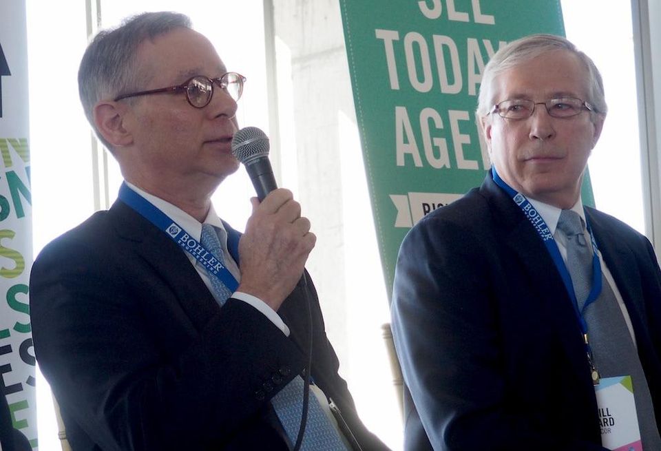 The Meridian Group president David Cheek and LCOR principal Bill Hard at Bisnow's Tysons event March 9, 2017
