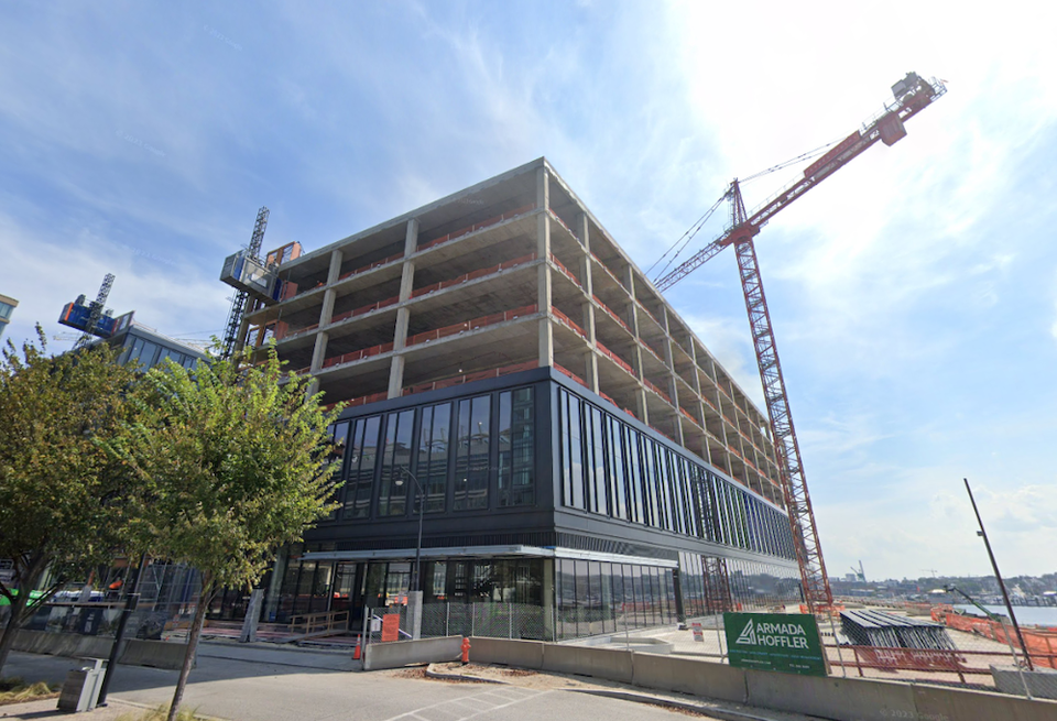 The under-construction building at 1307 Point St. in Harbor Point, where T. Rowe Price signed a lease to relocate, photographed in September.