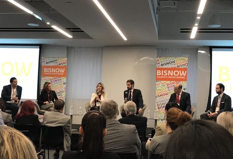 EasyKnock CEO Jared Kessler, Brown Harris Stevens' Bess Freedman, Rutenberg NYC President Stefani Berkin, Igluu CEO Martin Mucha, BOND New York's Douglas Wagner and REBNY RLS' Stefan Martinovic