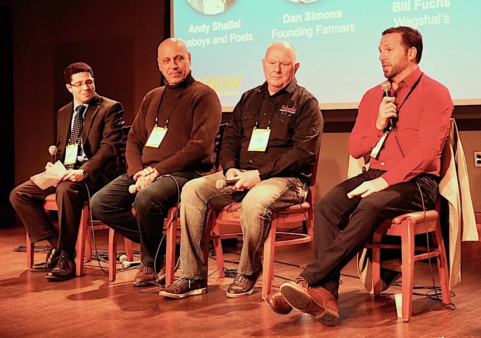 Aronson's Aaron Boker, Busboys and Poets' Andy Shallal, Wagshal's Bill Fuchs and Founding Farmers' Dan Simons
