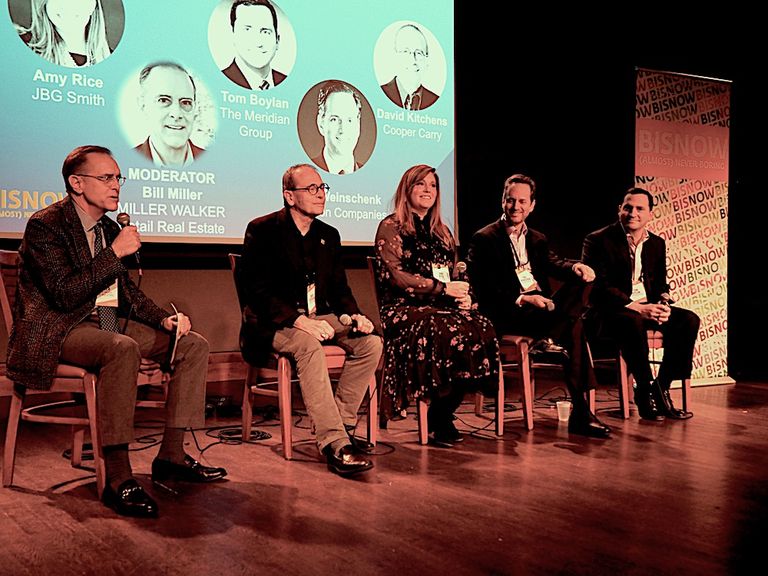 Miller Walker Retail Real Estate's Bill Miller, Cooper Carry's David Kitchens, JBG Smith's Amy Rice, Peterson Cos.' Paul Weinschenk and The Meridian Group's Tom Boylan