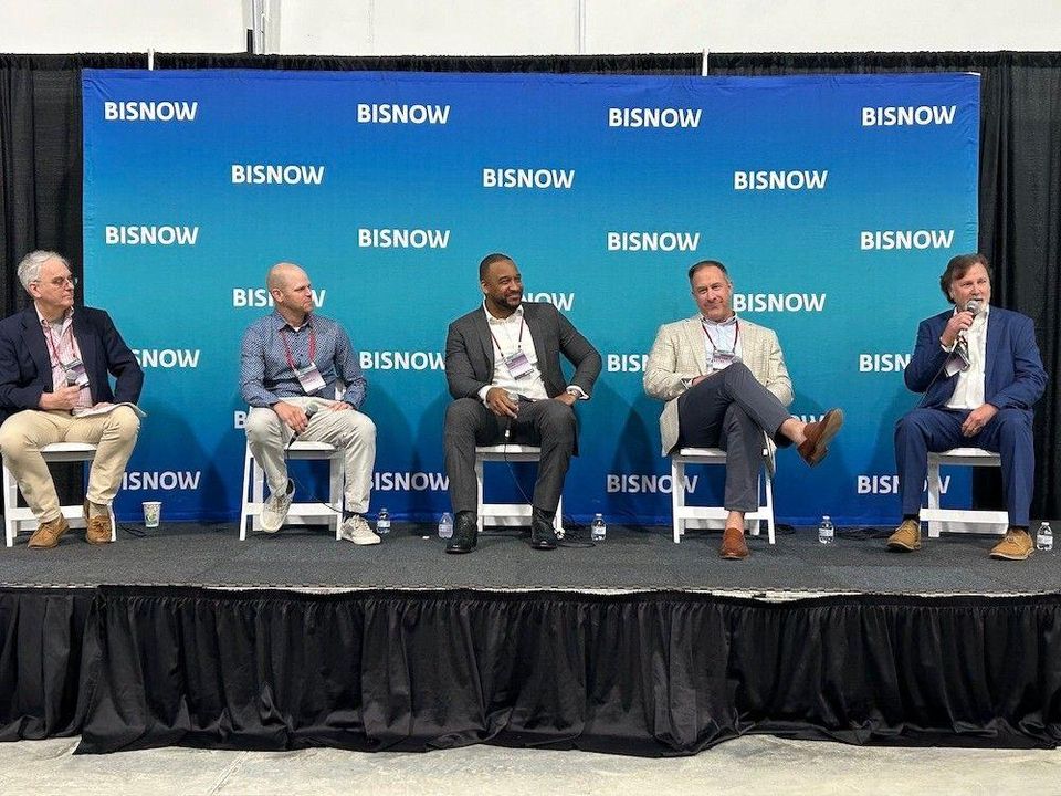 Nelson Worldwide's David McGoldrick, Greenleaf Capital's Dave Codrea, EQT Exeter's Chris Merriewether, Stonemont Financial Group's Dusten Estes and FCL Builders' Eddie Slay.