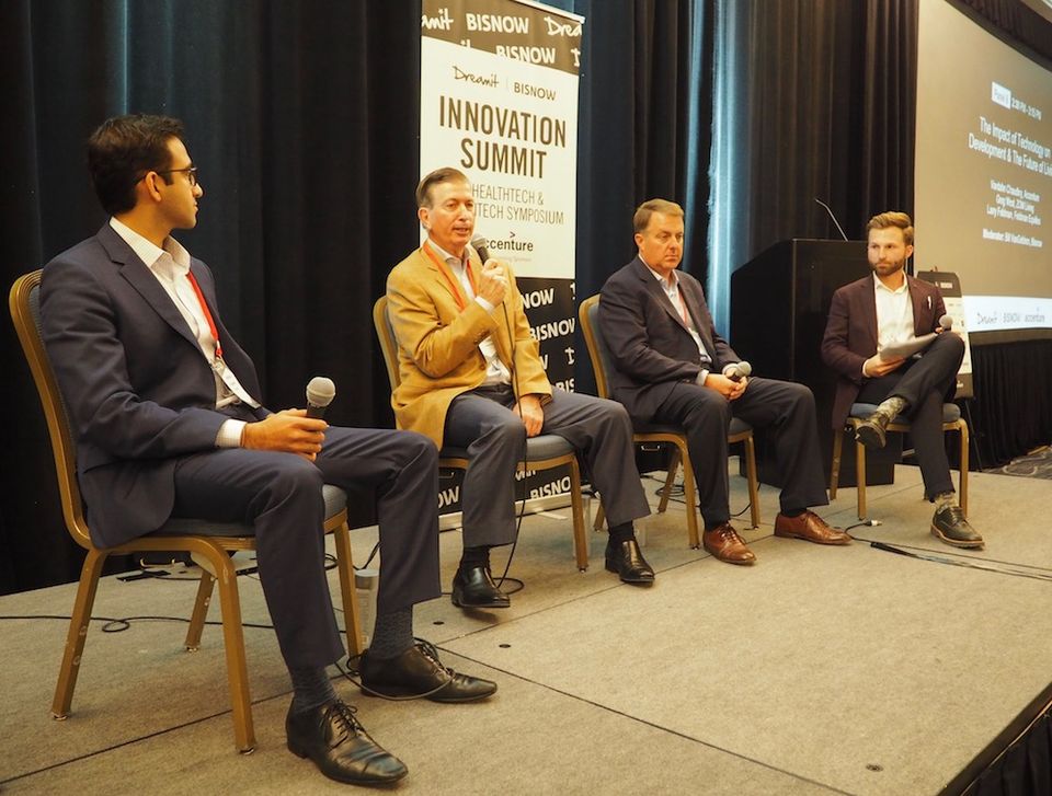 Accenture's Vardahn Chaudhry, Feldman Equities CEO Larry Feldman, ZOM Living CEO Greg West and Bisnow's Bill VanGeldren
