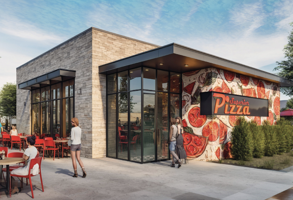 Downtown Superior pizzeria rendering