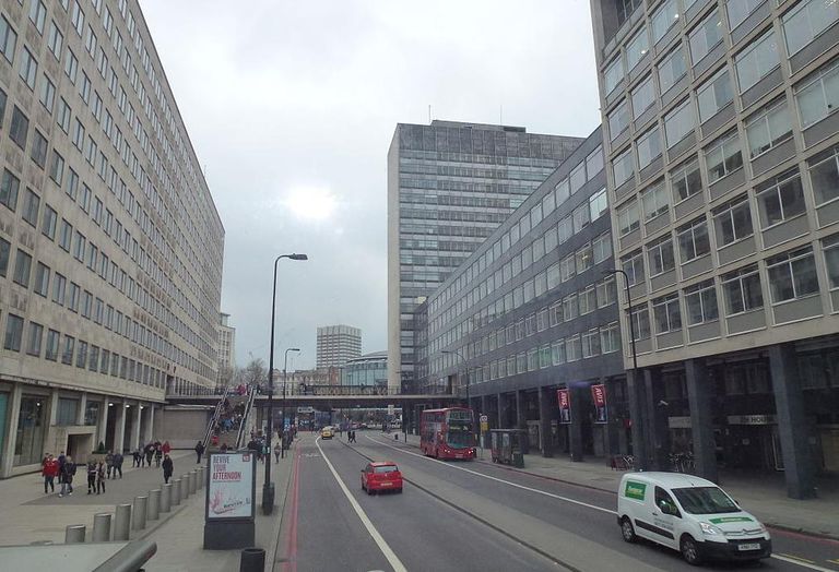 York Road, London SE1 showing Elizabeth House on the right