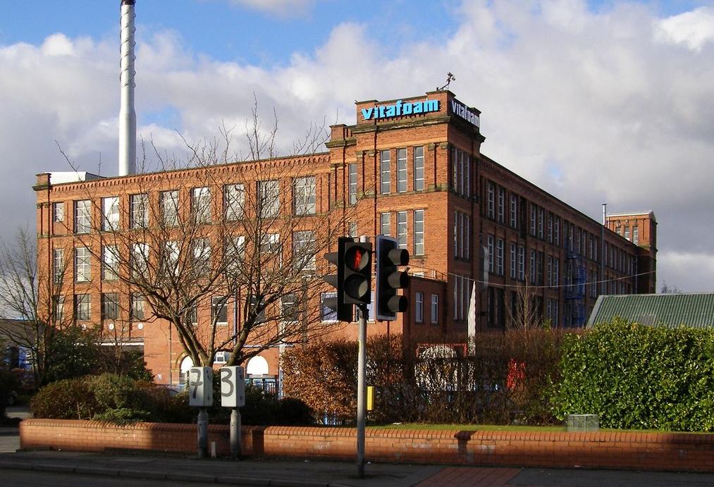 Middleton landmark: The British Vita factory at Oldham Road