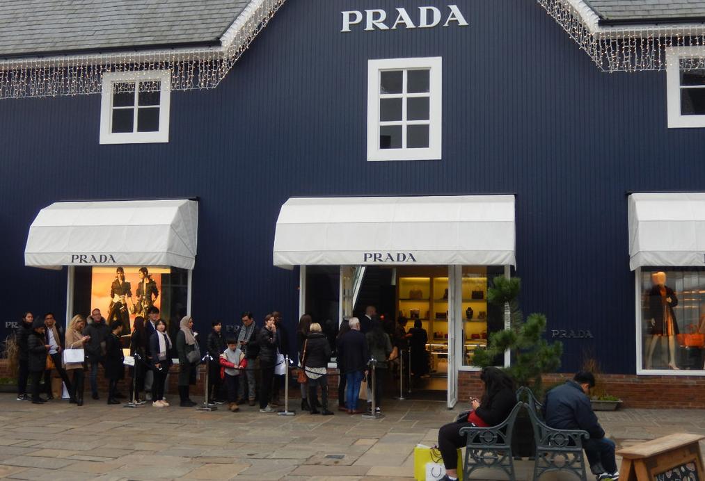 The Prada store at Bicester outlet village, Oxfordshire, UK